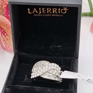 Lajerrio Sterling Silver White Sapphire cocktail ring.